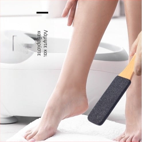 Λίμα ποδιών με silicon carbide για μικροδερμοαπομάκρυνση νεκρού δέρματος, ξύλινη λαβή, οβάλ σχήμα, συσκευασία 600 τεμαχίων, για απομάκρυνση νεκρού δέρματος