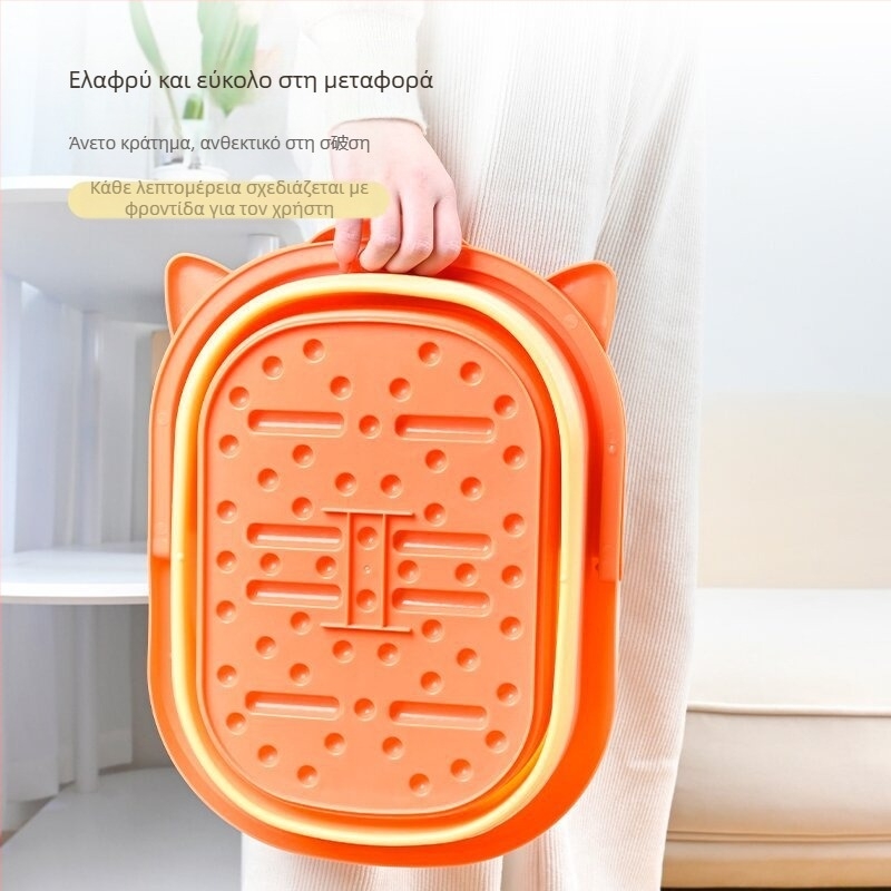 Συρόμενο κουβάκι ποδιών για οικιακή χρήση, φορητό πλαστικό με παχυνόμενο σχεδιασμό, για γυναίκες και έγκυες, χωρίς παροχή νερού, μοντέρνο και μινιμαλιστικό στυλ, Υλικό: TPR+PP