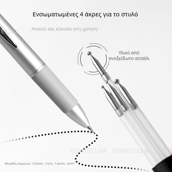 Πενάκι τέχνης νυχιών για κουκκίδες, 5 σε 1, με κουμπί ενεργοποίησης, πολλαπλές κεφαλές για σχεδίαση σημείων, πλαστικό σώμα