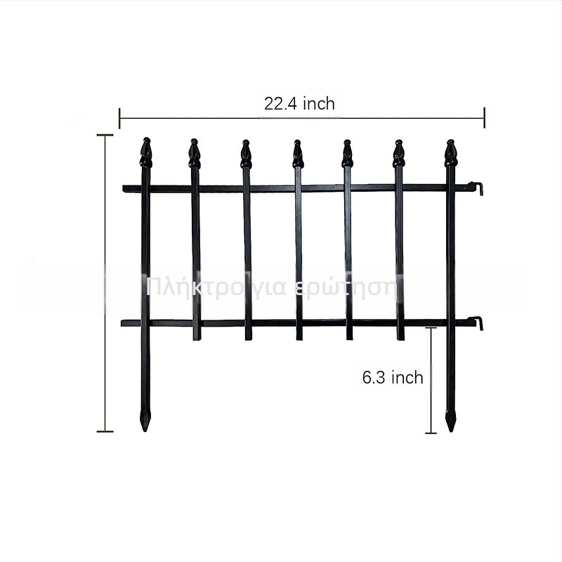 Μεταλλικός φράχτης κήπου σε αγροτικό στυλ, αναδιπλούμενος, για πάτωμα, μονοεπίπεδο
