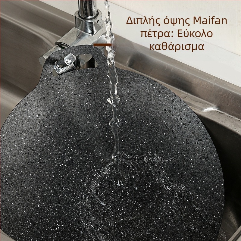 Κυκλικό σιδερένιο τηγάνι γκριλ για μπάρμπεκιου, κορεάτικου στιλ, αντικολλητικό, συμβατό με επαγωγή