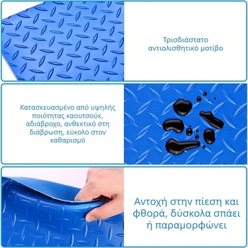 Μάτ πισίνας με κυματιστές ρίγες, ορθογώνιο σχήμα, PVC υλικό, πλένεται εύκολα, μοντέρνο μινιμαλιστικό ύφος