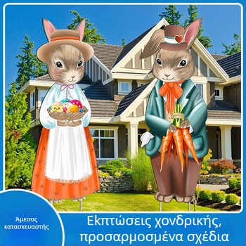 Κήπος Πάσχα: πινακίδα με σχέδιο κουνελιού, Sage zhihui, πάχος 4 mm, προσαρμόσιμο μήκος και πλάτος, διακόσμηση κήπου