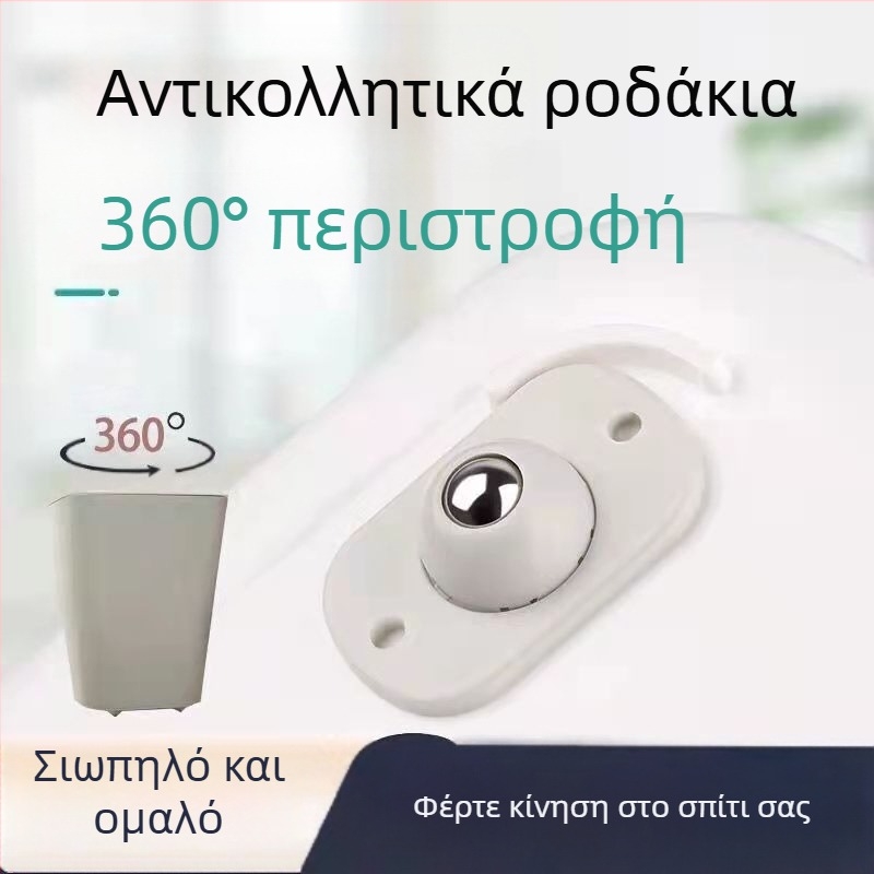 Περιστρεφόμενοι τροχοί για έπιπλα – ABS + ανοξείδωτο ατσάλι, για γλάστρες και κάδους, τύπος με μπίλια, τοποθέτηση με κόλλα χωρίς διάτρηση