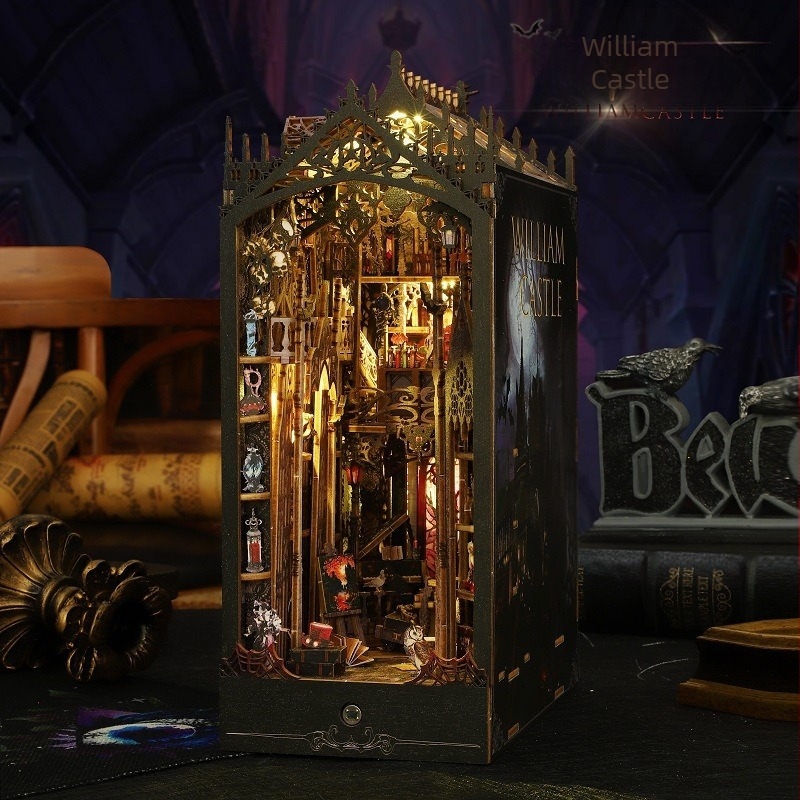 Ξύλινη DIY βάση βιβλίων – σπιτάκι σε σχήμα καλύβας, 3D χειροποίητο μοντέλο; Υλικό: Ξύλο; Ηλικία: 15-35 ετών; Μάρκα: Άλλο; Συσκευασία: Κουτί