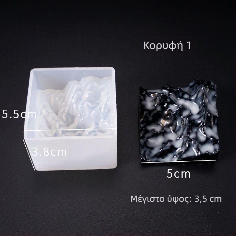 Φόρμα σιλικόνης με κορυφές βουνών για DIY ρητινένια κοσμήματα και διακοσμητικά