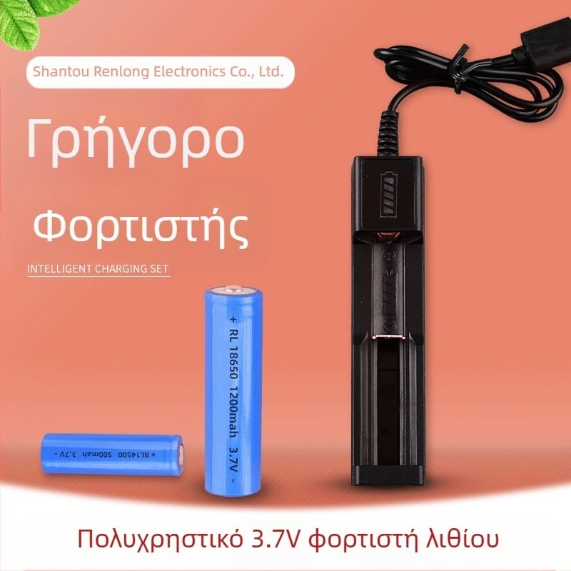 Renlong Electronics Φορτιστής μπαταριών λιθίου USB για 18650/14500, μονή θύρα, 4.2V 1A, CE πιστοποιημένο
