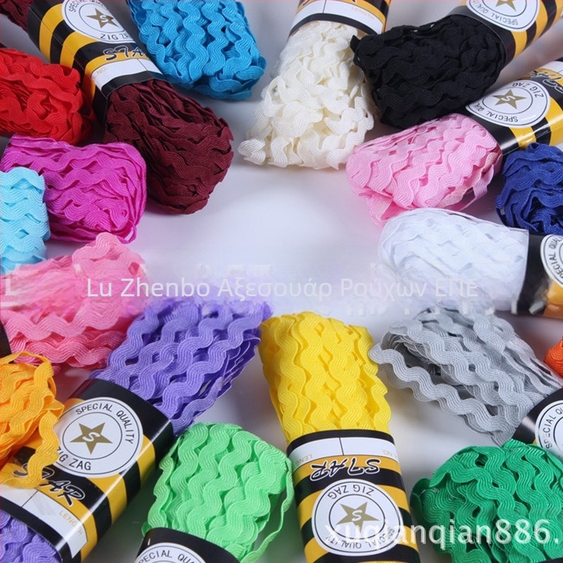 Δαντελένια ταινία πολυεστέρα για ενδύματα, S-μορφής κυματοειδές σχέδιο με καμπύλη άκρη, Jumbo μάρκα