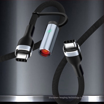 Καλώδιο USB-C 2-σε-1 για αυτοκίνητο, δεδομένων, γρήγορη φόρτιση 3A, πλεκτό, μέγιστο 60W, διπλή έξοδος