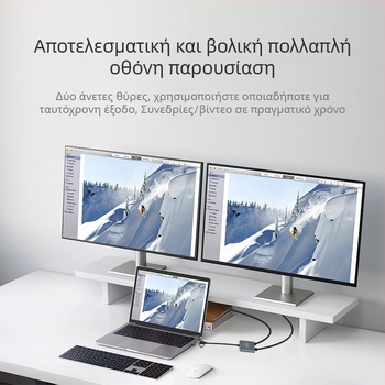 Εξωτερική κάρτα γραφικών SLMU104 με τρεις οθόνες και USB 3.0 θύρα