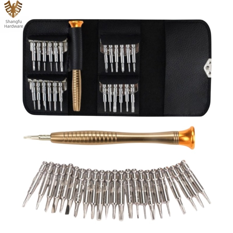 Σετ κατσαβιδών 25-σε-1 με θήκη από δέρμα, CR-V ατσάλι, μαγνητικό, μη μονωμένο, βάρος 0.09