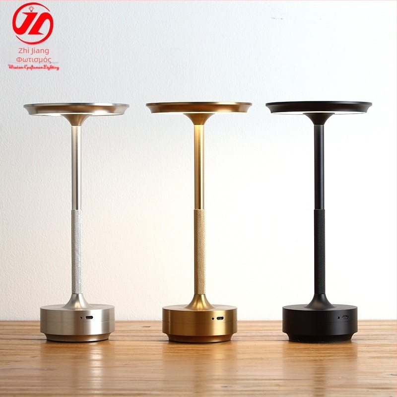 LED λάμπα γραφείου με φόρτιση, ρυθμιζόμενο ατμοσφαιρικό φως και νυχτερινό φωτισμό | Αλουμίνιο, Μοντέλο JT63-201, Wise Lighting, στυλ Πολυτελούς Φωτισμού, CE Πιστοποίηση