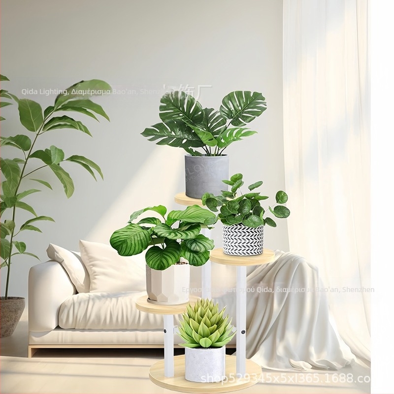 Τριών επιπέδων ξύλινο ράφι φυτών για κήπο και σαλόνι (Υλικό: Ξύλο; Εισαγωγή: Όχι; Μάρκα: Άλλη; Δώρο: Όχι)