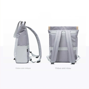 Σακίδιο Unisex, street-style, 20–35L, αδιάβροχο, συνθετικό δέρμα από μικροΐνες, χωράει φορητό 14 ιντσών