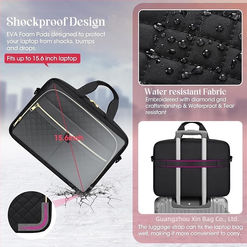 SC αδιάβροχη τσάντα φορητού υπολογιστή με εξωτερικό PVC και επένδυση πολυεστέρα, καλοκαίρι 2024