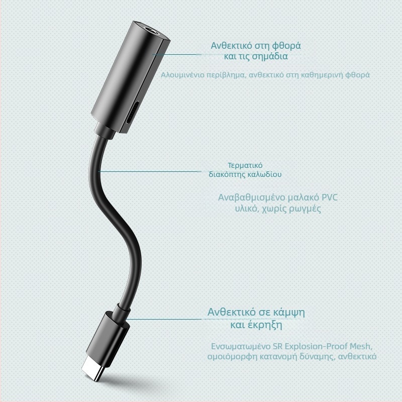 Αντάπτορας ακουστικών για Samsung S22 Ultra - SALAMOER YX-61, Type-C συμβατό, αδειοδοτημένη ιδιωτική ετικέτα