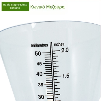 Κωνικός μετρητής βροχής κήπου, PS υλικό, διαφανής, εγκατάσταση με βύσμα, διαστάσεις 100×215 mm, HF 039, Yuyao Zhejiang