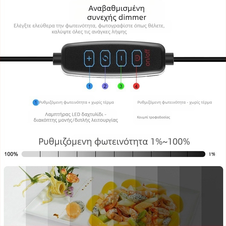 Puluz Fat Cow Ρινγκ Λάμπα για Φωτογράφιση, Φορητό Σετ Φωτογραφικού Στούντιο, Μοντέλο PU5032G, Υλικό Πολυεστέρας, Βάρος 1,51 kg