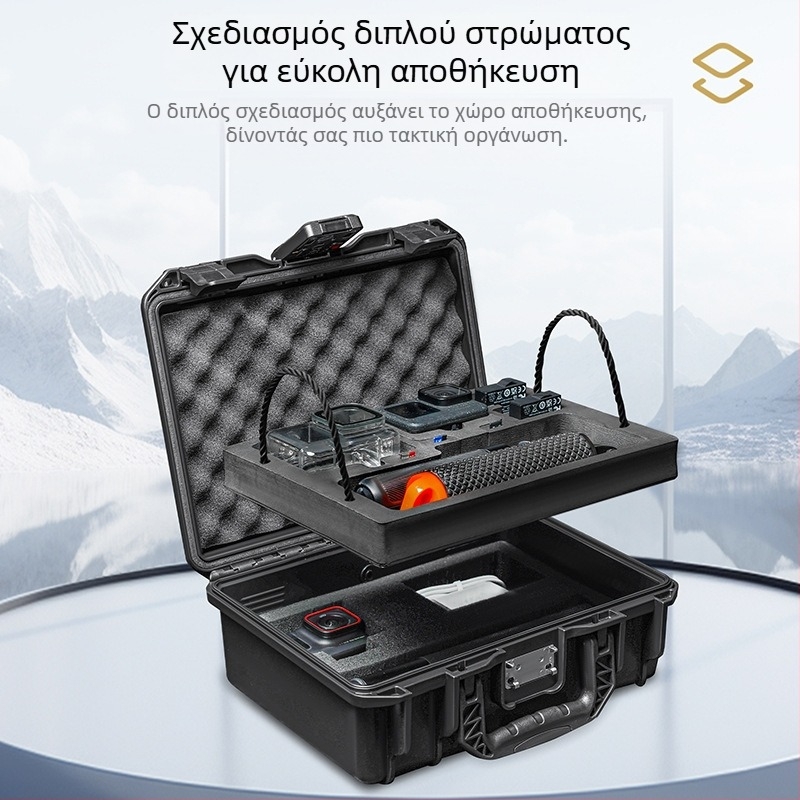 Κουτί αποθήκευσης κάμερας από PP με κλείδωμα κωδικού, 10 L, IP67 αδιάβροχο, συμβατό με GoPro HERO, DJI Action Pocket, Shadow Stone Ace Pro