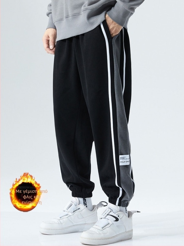 Αθλητικά παντελόνια με παχιά fleece επένδυση, σε χαλαρή γραμμή, μεσαίας μέσης, πολυεστέρας 96% / σπαντέξ 4%