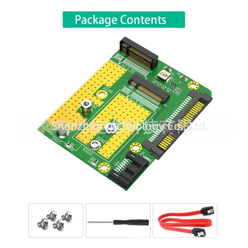 Διπλός μετατροπέας Dai Jialong L-NGFF: M.2 B-key προς διπλά SATA3 SSD (NGFF) προς SATA