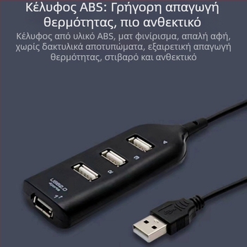 4 θύρες USB 2.0, επέκταση USB και διακλαδωτής από ένα σε τέσσερα