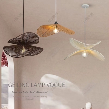 Κρεμαστός πολυέλαιας με καλώδιο – LED φωτισμός, σιδερένιο σώμα, 220V, μία κεφαλή, σκοινί ως φωτιστικό κάλυμμα