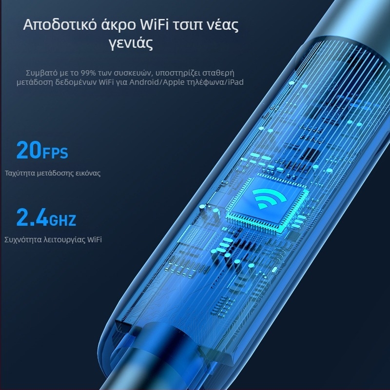 Ενδοσκόπιο με διπλό φακό για επισκευές αυτοκινήτων και βιομηχανικούς σωλήνες, μοντέλο W300, 5.5 mm, μήκος εργασίας 1000 mm, IP67 αδιάβροχο, οπτικό πεδίο 68°