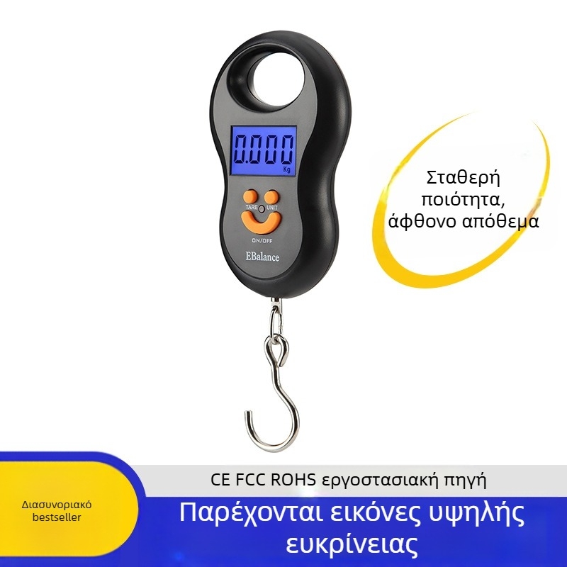 Φορητή ψηφιακή ζυγαριά 50 kg/10 g, μικρή τσέπη ζυγαριά για ψάρεμα, λαχανικά και φρούτα