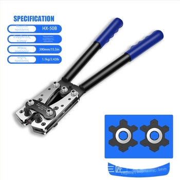 HX-50B Πένσες κρίμπινγκ για ηλεκτρολόγους – με χαλκόνου μύτη, ειδική κρίμπινγκ για σωληνοειδή τερματικά, κρίμπινγκ καλωδίων χαλκού-αλουμινίου, από χάλυβα υψηλής αντοχής