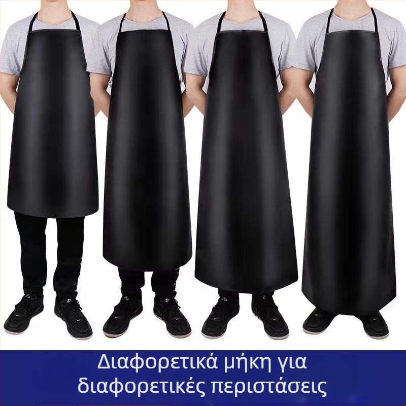 Ποδιά από PU δέρμα, αδιάβροχη και ανθεκτική στο λάδι, μαύρη, μαλακό δέρμα, για βιομηχανία τροφίμων και σχολική καντίνα, γυναικεία