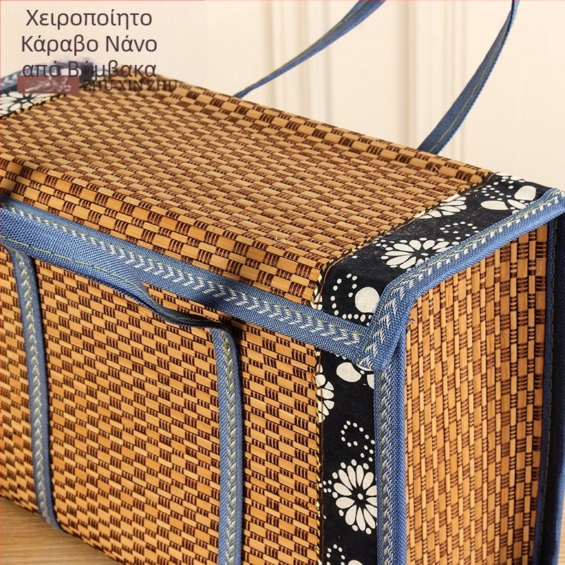 Πτυσσόμενο τετράγωνο καλάθι από μπαμπού με δαντελωτό περίγραμμα για σνακ, ψώνια και φρούτα · προσαρμοζόμενη συσκευασία δώρου