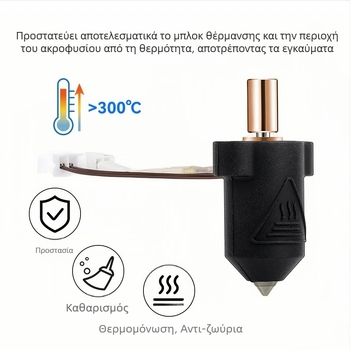 Μανδύας μόνωσης από σιλικόνη για το θερμαντικό μπλοκ του εκτυπωτή 3D Creality K1/K1 Max, ανθεκτικό σε υψηλές θερμοκρασίες και με ομοιογενή θέρμανση.