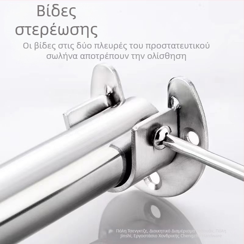 Ανοξείδωτος φλαντζωμένος βάσης για οριζόντιο σωλήνα ρούχων ντουλάπας – συγκόλληση σύνδεσης, αντοχή στη διάβρωση και σε υψηλή πίεση, διαμέτρων 19/22/25/32 mm