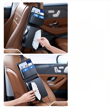 Δερμάτινος δοχέας χαρτοπετσέτων για το πλαϊνό μέρος του καθίσματος αυτοκινήτου, Cabron, προσαρμοζόμενος, διαθέσιμη ιδιωτική ετικέτα