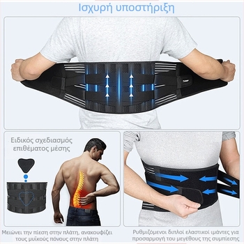 Unisex ζώνη μέσης με στήριξη από ατσάλινη πλάκα, διπλής συμπίεσης, αναπνεύσινη ζώνη γυμναστικής