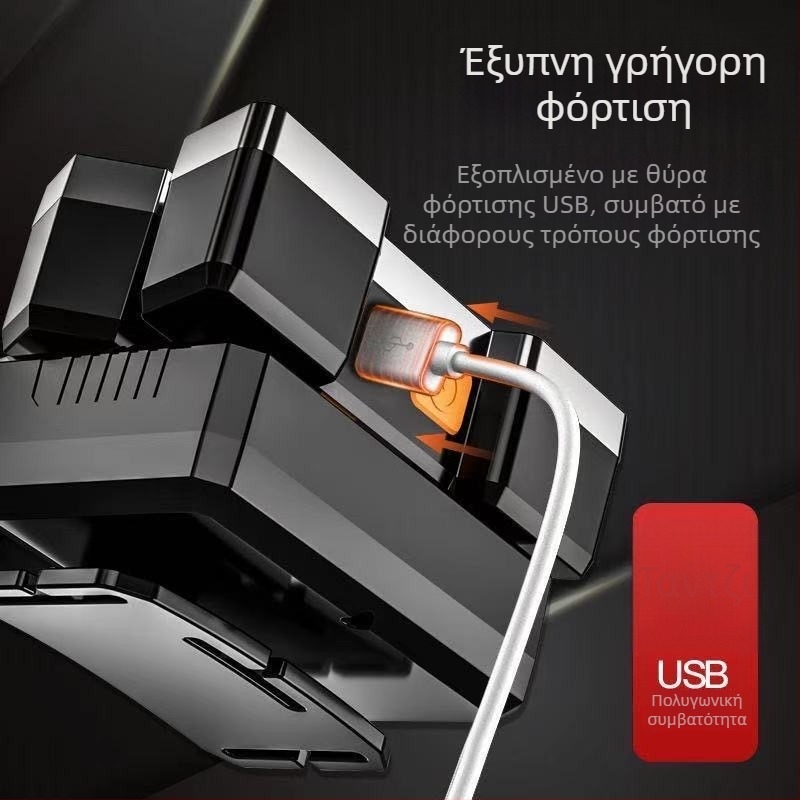 Πεντακέφαλος LED φακός κεφαλής για εξόρυξη, επαναφορτιζόμενος, 20W, μπαταρία 4000mAh, εμβέλεια 100–200 m