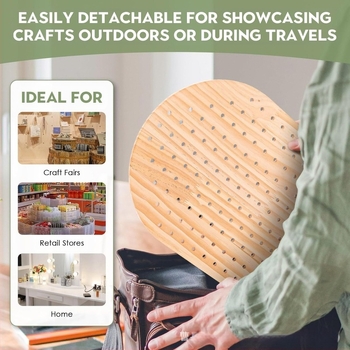 Ξύλινο ράφι προβολής με οβάλ πλάκα καρφιών, μοντέρνο μινιμαλιστικό στυλ