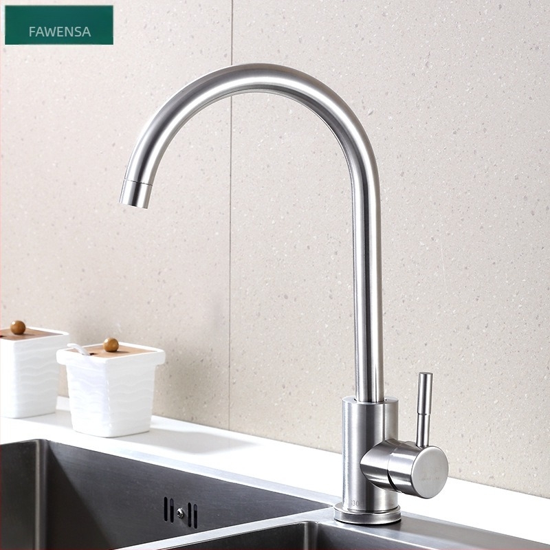 Μπαταρία κουζίνας από ανοξείδωτο ατσάλι, ανάμεικτη βρύση, εγκατάσταση τύπου καθίσματος, συνδέσεις 16 mm, κεραμικός πυρήνας βαλβίνας