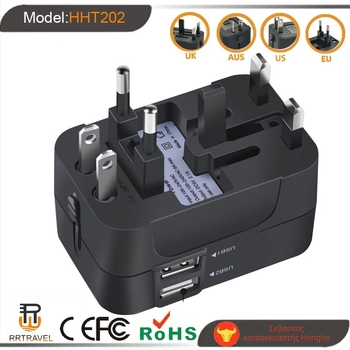 Παγκόσμιος Ταξιδιωτικός Μετατροπέας USB Ισχύος — RRTRAVEL, Πολυλειτουργικός Μετατροπέας, CE, FCC, ROHS, BS8546, UKCA