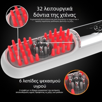 Ηλεκτρική χτένα χειρός για φαρμακευτική φροντίδα τριχωτού με θεραπεία φωτός, μοντέλο HF188