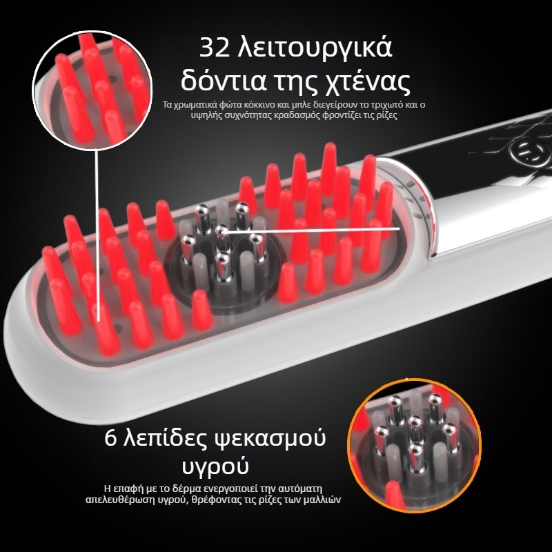 Ηλεκτρική χτένα χειρός για φαρμακευτική φροντίδα τριχωτού με θεραπεία φωτός, μοντέλο HF188