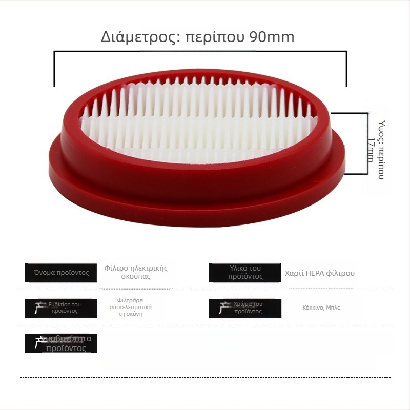 HEPA φίλτρο κατανάλωσης για το T10Turbo PlusMix ασύρματο σκουπάκι; μοντέλο T10; εξαρτήματα σκουπίσματος; βοηθητικός καθαρισμός; οικιακή χρήση; κάλυψη 10–20 τ.μ.