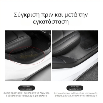 Δερμάτινο προφίλ πορτών πίσω για Tesla Model Y, με ενσωματωμένο προστατευτικό φιλμ κατά των κλωτσιών