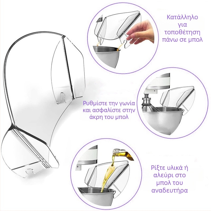 Προστατευτικό πιτσιλισμάτων μίξερ KitchenAid - Υλικό PC, Μοντέλο 01, Εγκατάσταση