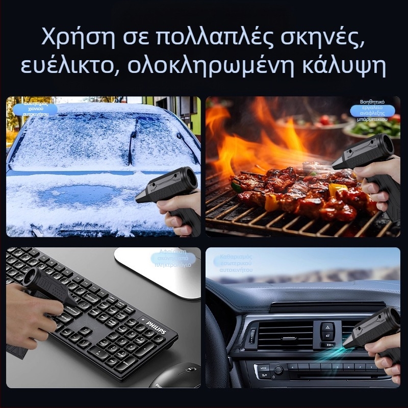 Μίνι φορητός ανεμιστήρας κάμπινγκ με μοτέρ χωρίς ψήκτρες, τουρμπο ανεμιστήρας 110.000 rpm, εξωτερική χρήση, με ενσωματωμένη μπαταρία