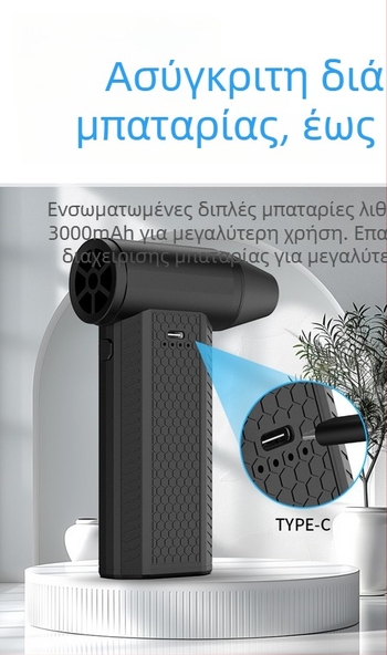 F4 Φορητός Αποχιονιστής Εξωτερικού Χώρου — 130000 rpm Μοτέρ Χωρίς Ψήκτρες, Τροφοδοσία USB, Θόρυβος 37–45 dB
