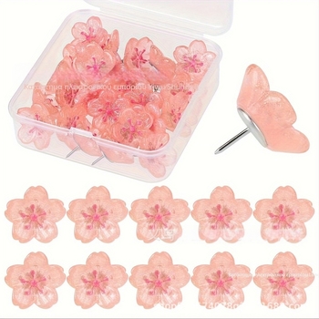 Καρφίτσες τοίχου με σχέδιο sakura, μοντέλο gg6632, πλαστικές, συσκευασία σε κουτί, σε σχήμα Ι
