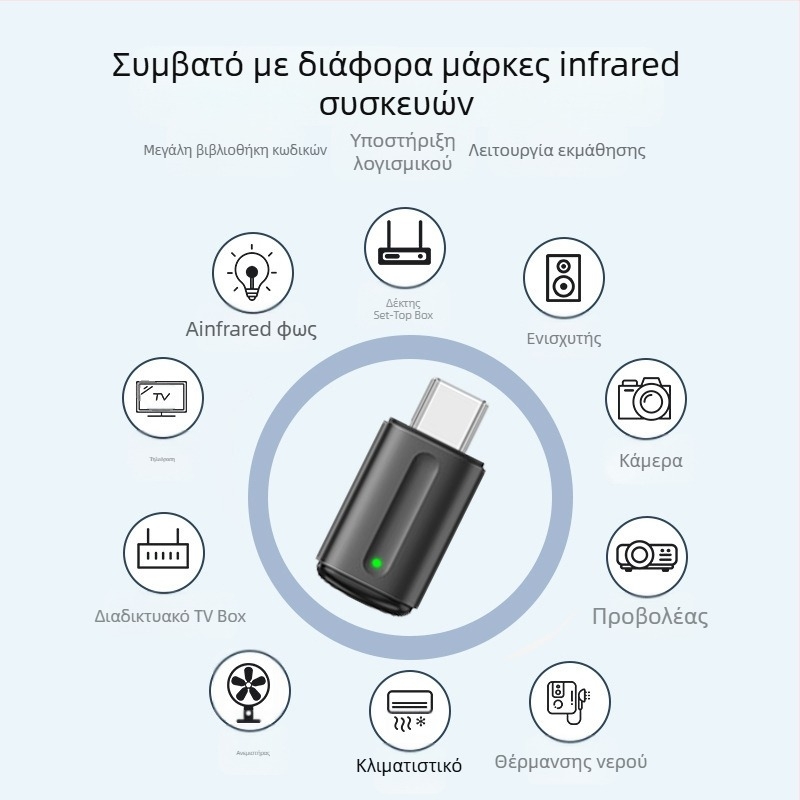 Έξυπνος υπέρυθρος πομπός για κινητά τηλέφωνα, μοντέλο 54156, USB διεπαφή (Apple/Huawei), κατασκευή από πλαστικό-μέταλλο, χωρίς οθόνη αφής