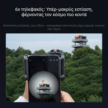 APEXEL TM6 Φακός τηλεφακού και μακρο για smartphone, 6x μεγέθυνση, 2-σε-1 τηλεφακός/μακρο, συμβατός με 99% μοντέλων κινητών (Apple, Oppo, OnePlus, Samsung, Huawei, Honor, Xiaomi); βάρος 131 g.